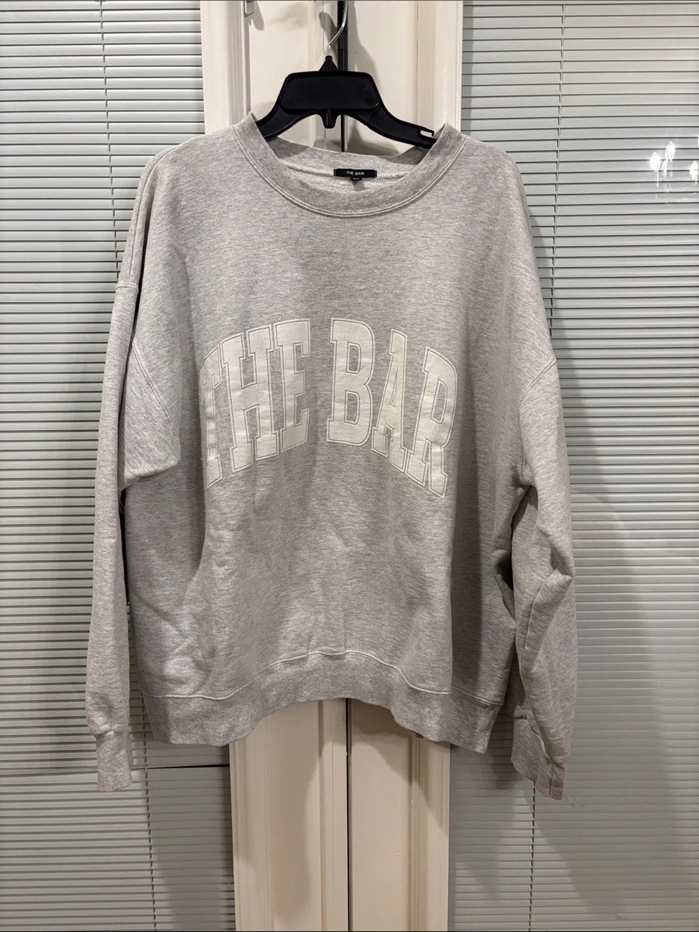 The Bar Light Gray Crewneck Sweatshirt with White Chest Logo